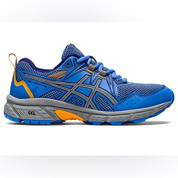 NEW!! Kids ASICS Gel-Venture 8 GS Blue Coast/Dive Blue Athletic Shoes Size 4Y - Picture 1 of 7